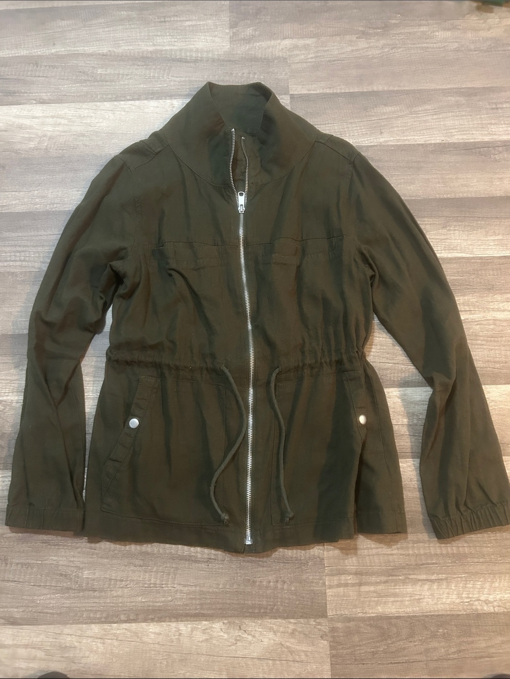 Old Navy Women’s Olive Utility Drawstring Waist Jacket Size Medium